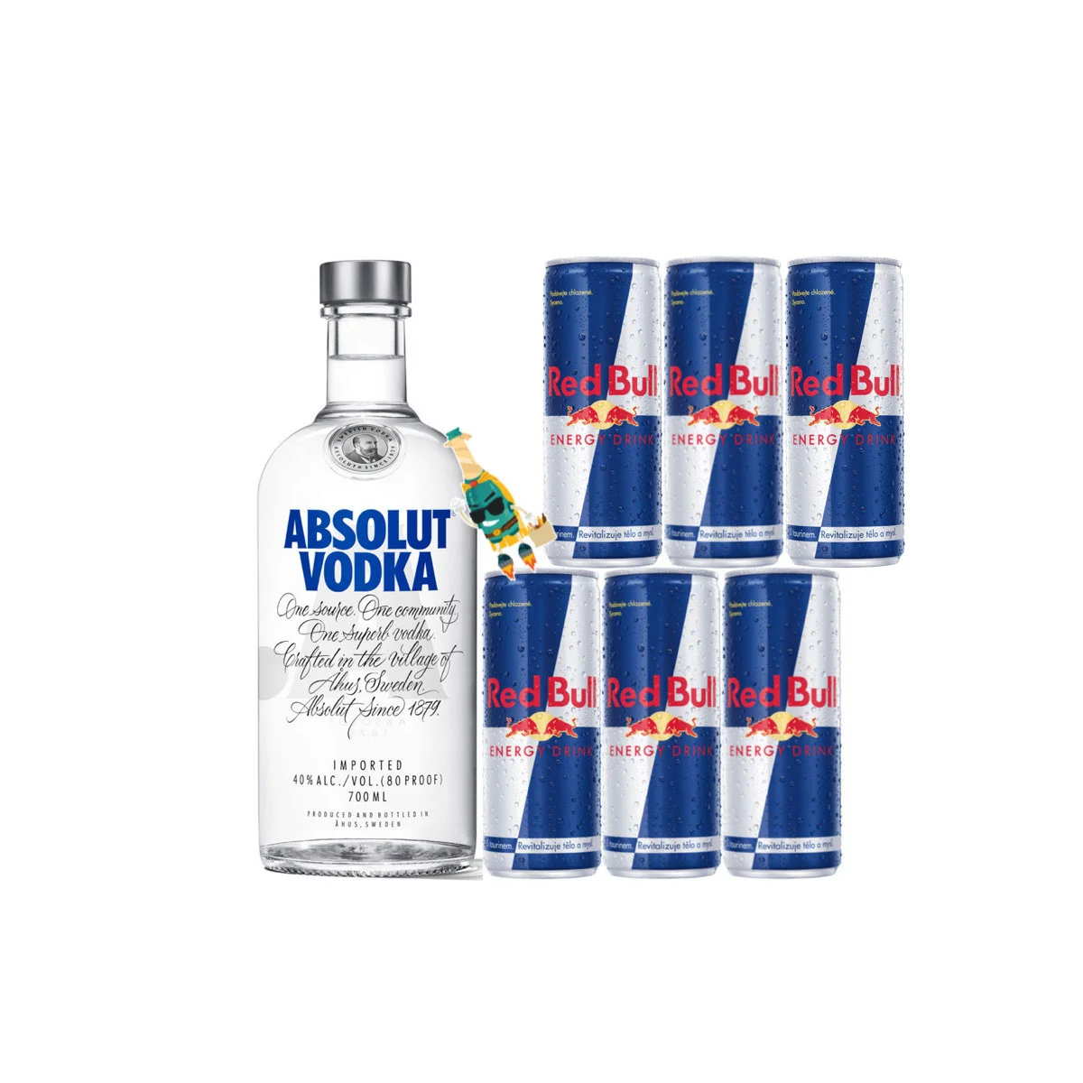 Absolut 0,7l + 6x Red Bull